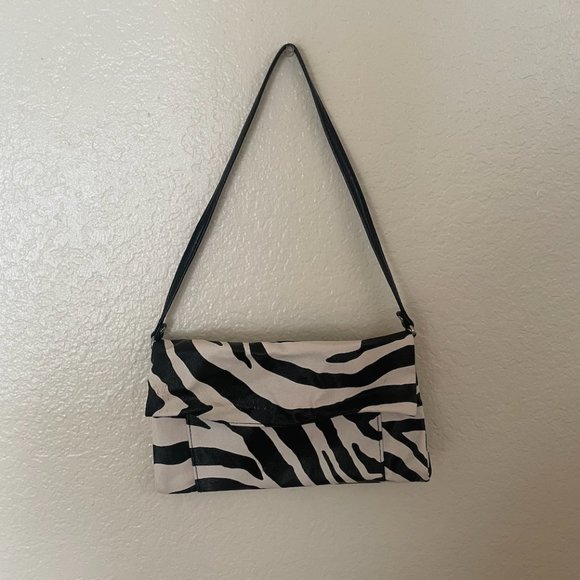 ⭐️ Zebra Animal Print Shoulder Purse Hipster Artsy Hippie Chic Glam Modern Purse - Picture 2 of 6